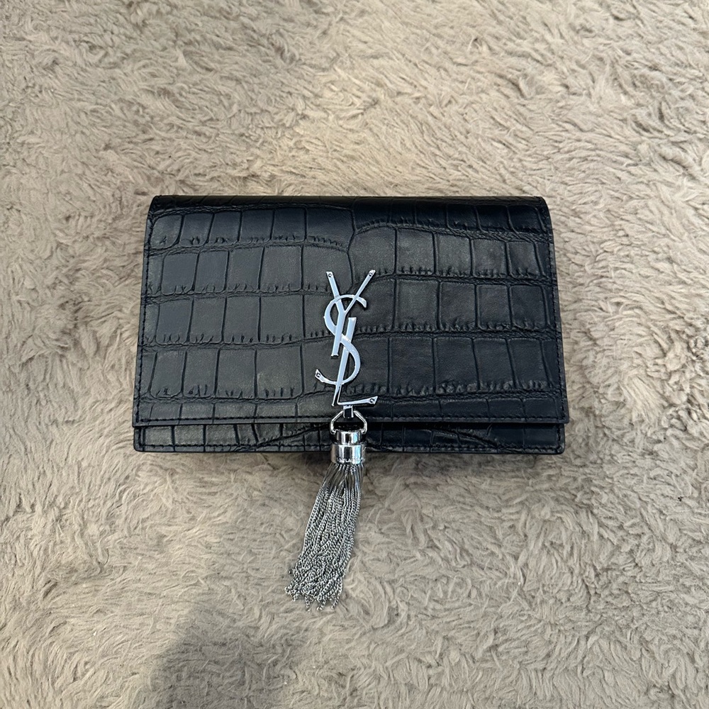 Black Silver Tassle Mini Crossbody Kate